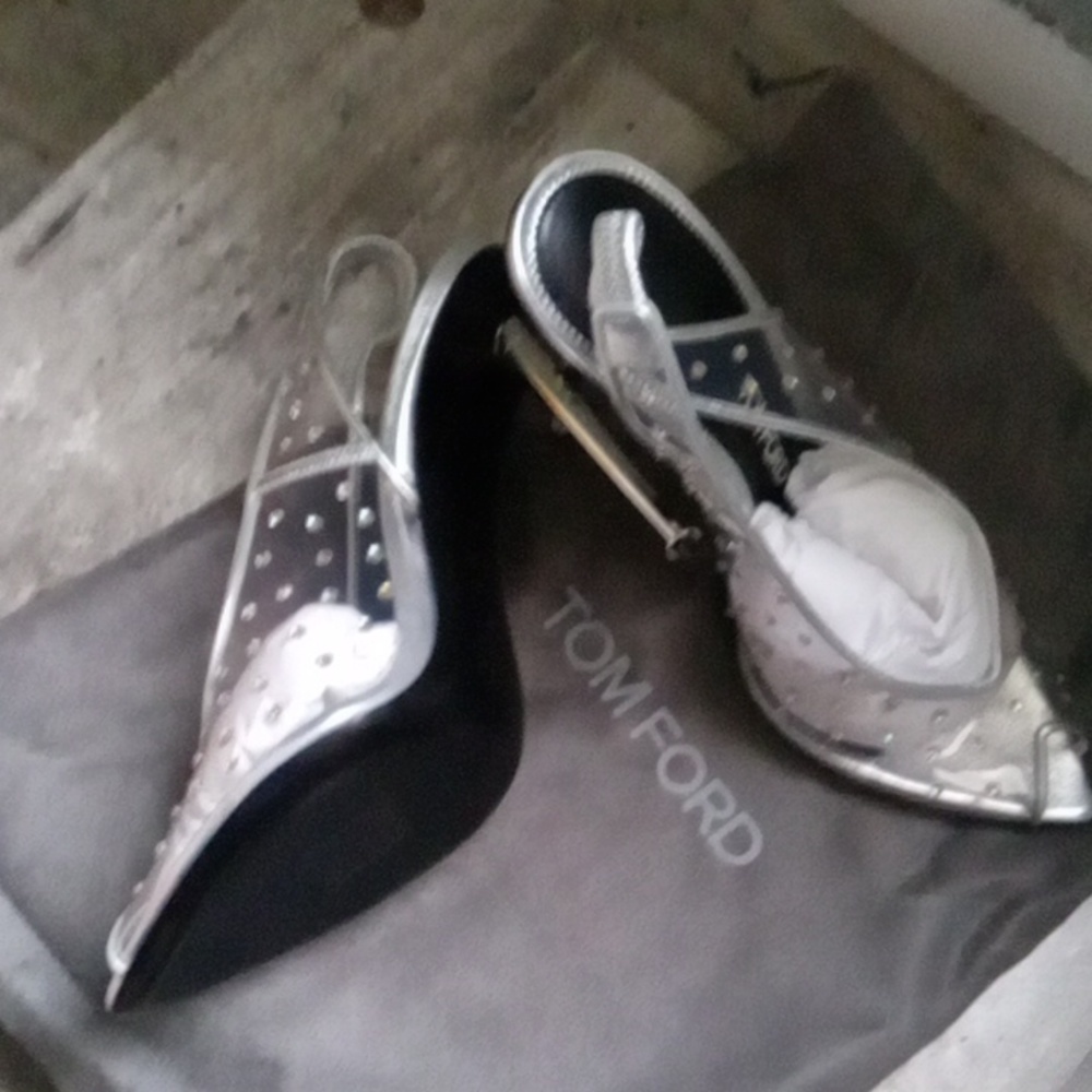 Tom Ford silver highhell sandals size 38+
